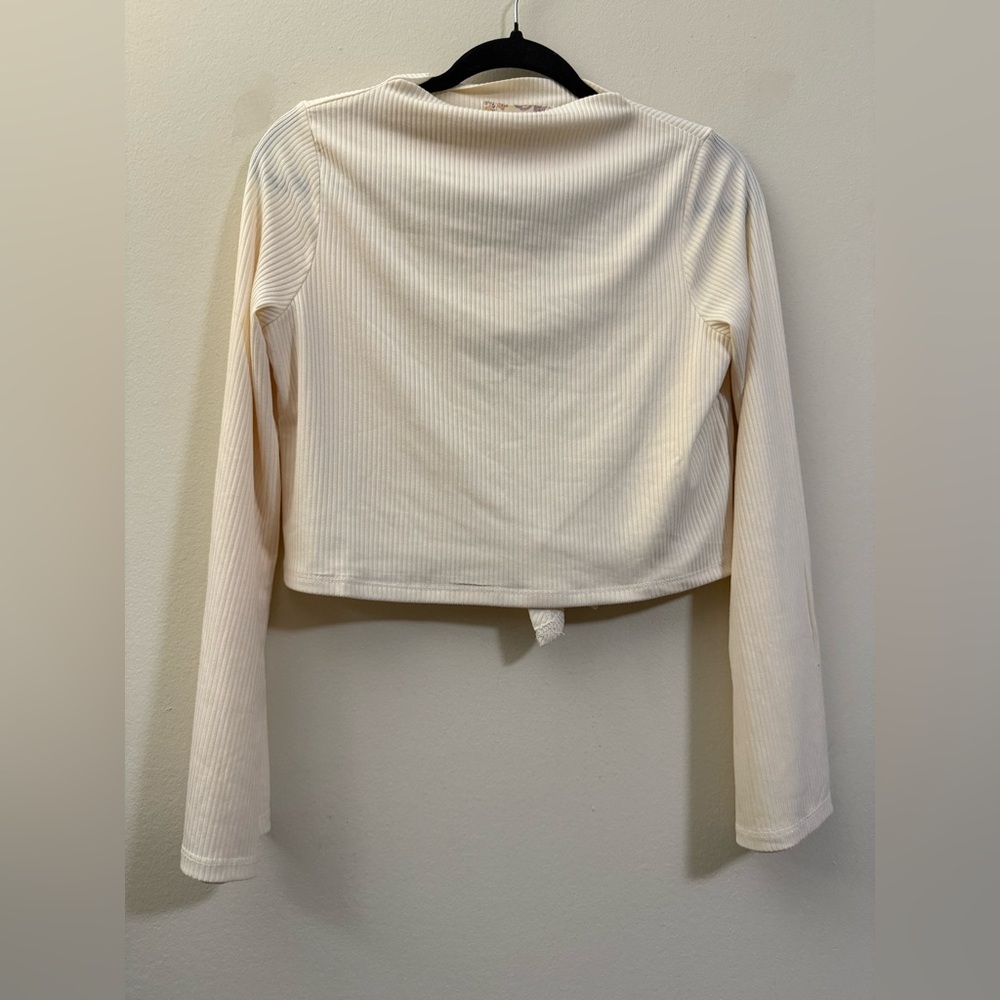 NWT Band of the Free Cropped Ribbed Keyhole Back Top‎ in Cream - S